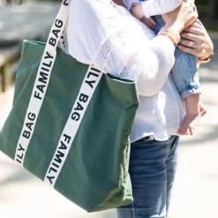 Childhome Family Bag Signature Canvas - Vert