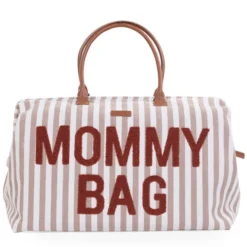 Childhome Mommy Bag Large - Rayures Nude Terracotta