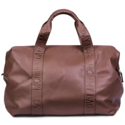 Childhome Mommy Bag Large Signature Similicuir - Marron Foncé