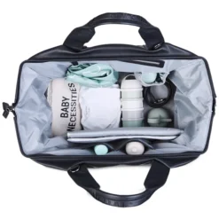 Childhome Mommy Bag Large Signature Similicuir - Noir