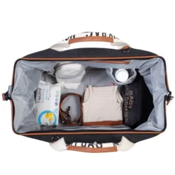 Childhome Mommy Bag Large Signature Canvas - Noir