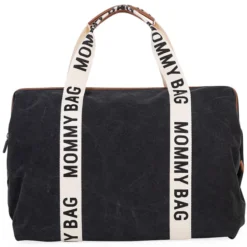 Childhome Mommy Bag Large Signature Canvas - Noir