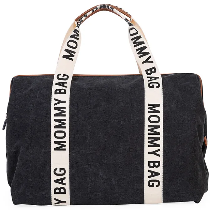 Childhome Mommy Bag Large Signature Canvas - Noir