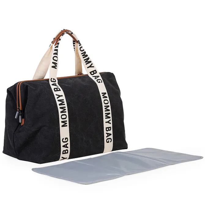Childhome Mommy Bag Large Signature Canvas - Noir