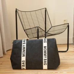 Childhome Mommy Bag Large Signature Canvas - Noir