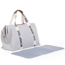 Childhome Mommy Bag Large Signature Canvas - Ecru