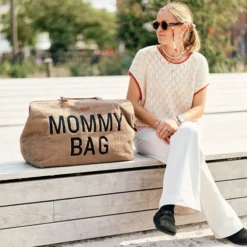 Childhome Mommy Bag Large Teddy - Soft Brown