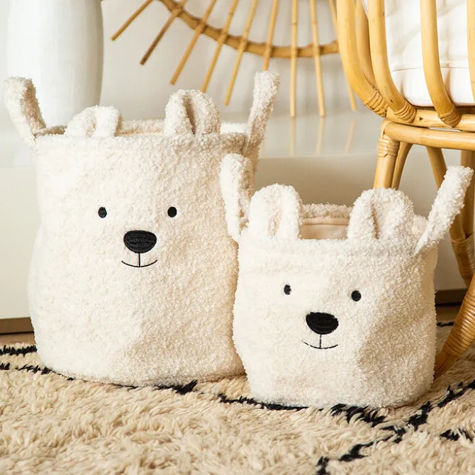 Childhome Panier Moyen - Teddy Ecru