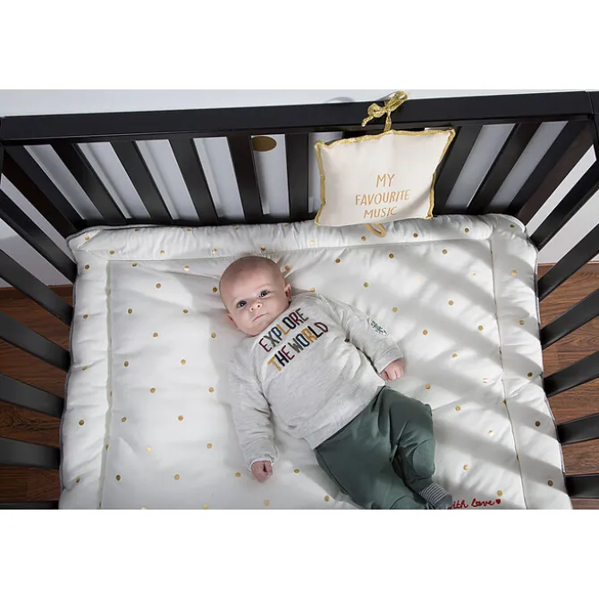 Childhome Tapis de Parc Jersey - Grey & Gold Dots