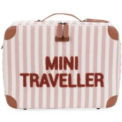 Childhome Valise Mini Traveller - Rayures Nude Terracotta