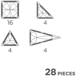 Cleverclixx Kit de 28 Mini Tuiles Aimantées de Voyage Pastel