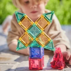 Cleverclixx Kit de 28 Mini Tuiles Aimantées de Voyage Pastel