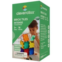 Cleverclixx Kit de 16 Tuiles Aimantées Compatibles LEGO & DUPLO