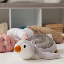 Cloud b Peluche Veilleuse Rechargeable Tranquil Penguin - Grey