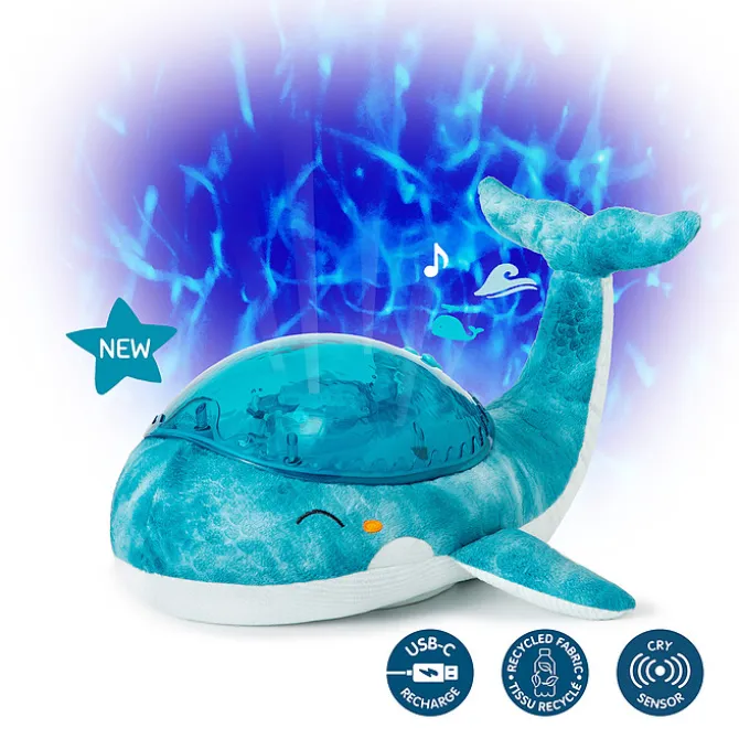 Cloud b Peluche Veilleuse Rechargeable Tranquil Whale Blue