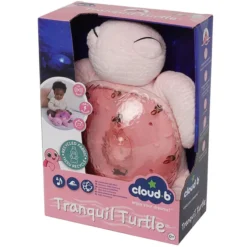 Cloud b Peluche Veilleuse Rechargeable Tranquil Turtle Pink