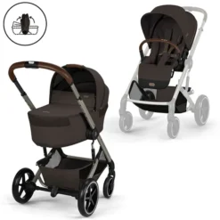 Cybex Pack Poussette Balios S Lux 2026 + Nacelle Pliable - Chocolate Brown