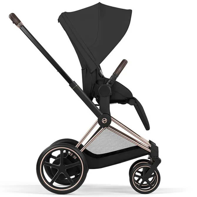 Cybex Pack Poussette e-Priam Confort Rosegold + Nacelle pliable - Sepia Black