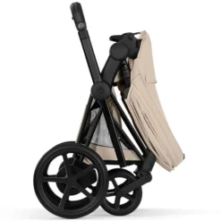 Cybex Pack Poussette e-Priam Confort Matt Black + Nacelle Pliable - Cozy Beige