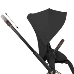 Cybex Pack Poussette e-Priam Confort Matt Black + Nacelle Pliable - Coconut Brown