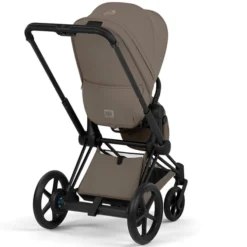 Cybex Pack Poussette e-Priam Confort Matt Black + Nacelle Pliable - Coconut Brown