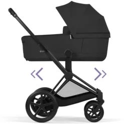 Cybex Pack Poussette e-Priam Confort Matt Black + Nacelle Pliable - Sepia Black