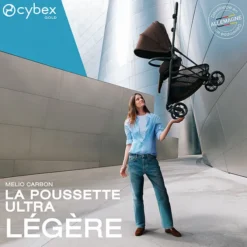 Cybex Poussette Citadine Melio 2026 Châssis Carbon - Chocolate Brown
