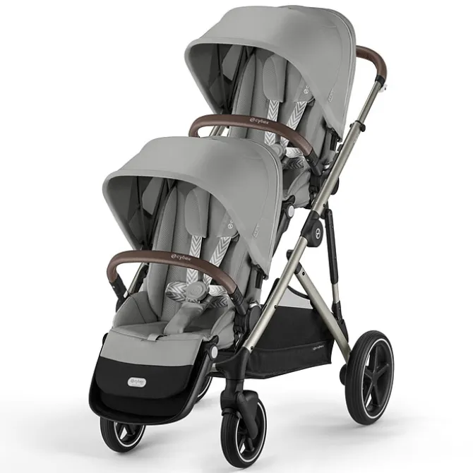 Cybex Poussette Double Gazelle S Châssis Silver - Stone Grey