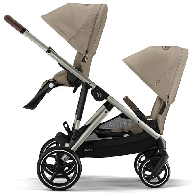 Cybex Poussette Double Gazelle S Châssis Taupe - Almond Beige