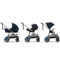Cybex Poussette Evolutive e-Gazelle S Châssis Silver - Ocean Blue