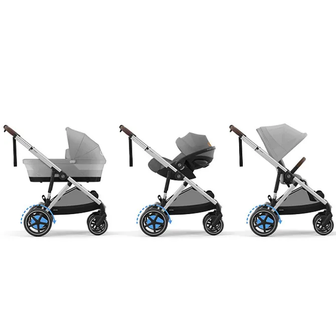 Cybex Poussette Evolutive e-Gazelle S Châssis Silver - Stone Grey