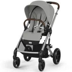 Cybex Poussette Trio Balios S Lux Cadre Argent - Siège Auto Cloud G i-Size - Nacelle S Lux - Stone Grey & Moon Black