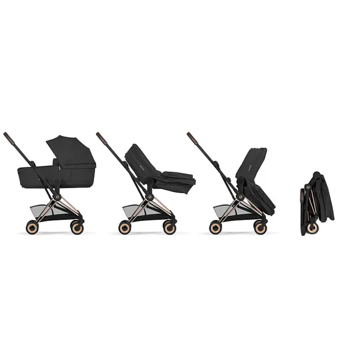 Cybex Poussette Ultra-compacte Coyä Confort Châssis Rosegold - Sepia Black