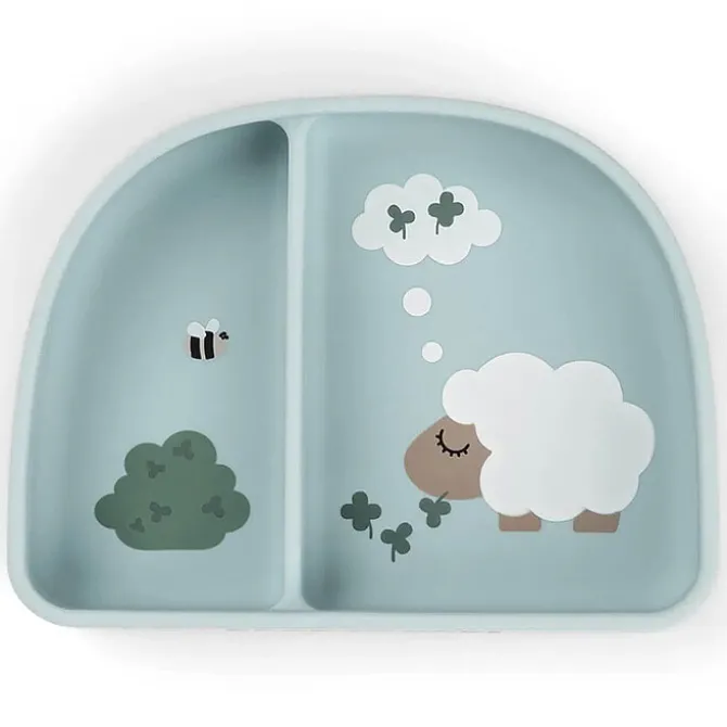 Done by Deer Bol Stick & Stay Compartimenté - Tiny Farm Bleu