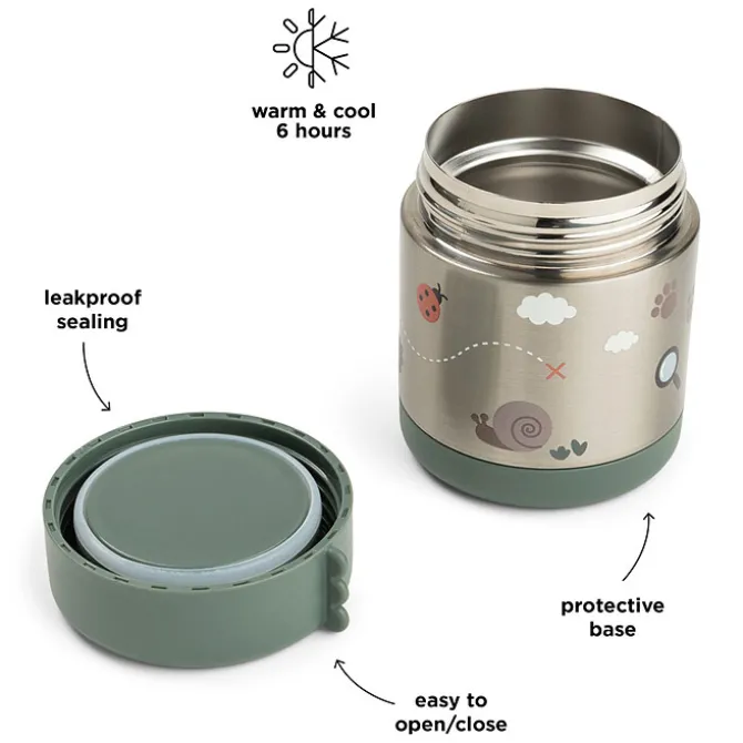 Done by Deer Boîte Repas Isotherme Tiny Trails Vert - 300 ml