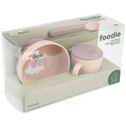 Done by Deer Coffret Premier Repas 3 Pièces Foodie - Happy Clouds Rose