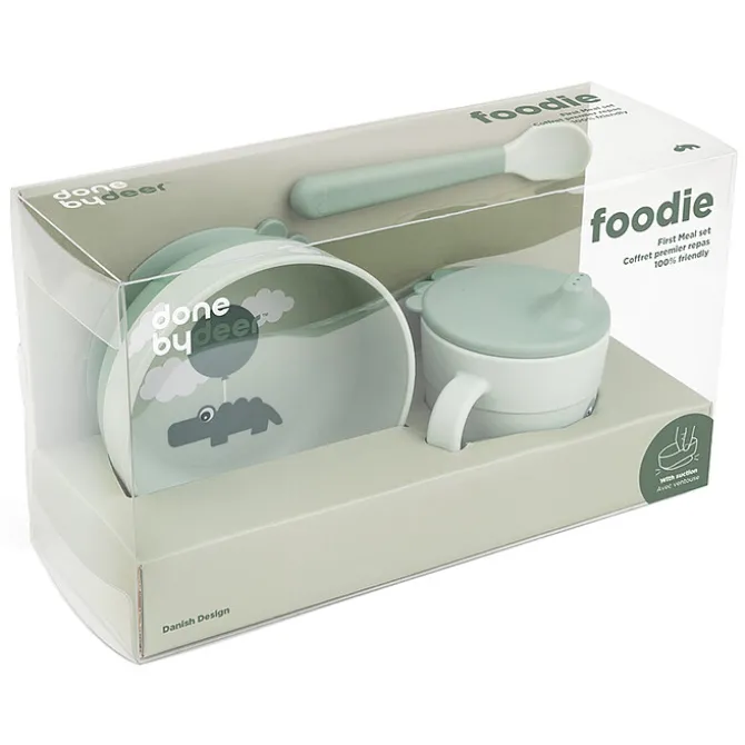 Done by Deer Coffret Premier Repas 3 Pièces Foodie - Happy Clouds Verts
