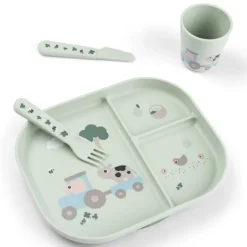 Done by Deer Coffret Repas Ventouse Foodie - Tiny Farm Vert