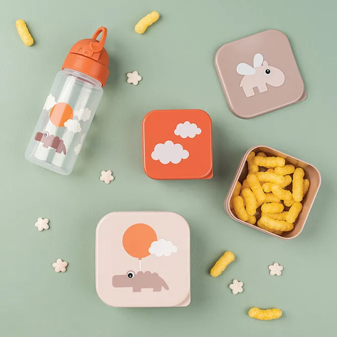 Done by Deer Gourde avec Paille Happy Clouds Papaye - 350 ml