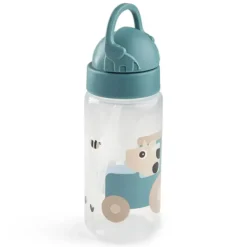 Done by Deer Gourde avec Paille Tiny Farm Bleu - 350 ml