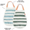 Done by Deer Lot de 2 Bavoirs Elastiques - Rayures Bleu et Vert
