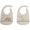 Done by Deer Lot de 2 Bavoirs Silicone - Celebration Sable