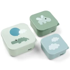 Done by Deer Lot de 3 Boîtes à Goûter Gigognes - Happy Clouds Vert
