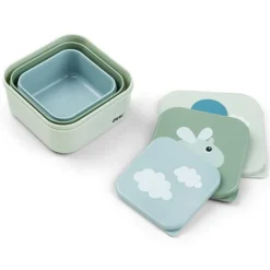 Done by Deer Lot de 3 Boîtes à Goûter Gigognes - Happy Clouds Vert