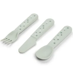 Done by Deer Lot de 3 Couverts Foodie - Happy Dots Vert