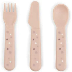 Done by Deer Lot de 3 Couverts Foodie - Happy Dots Rose