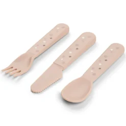 Done by Deer Lot de 3 Couverts Foodie - Happy Dots Rose