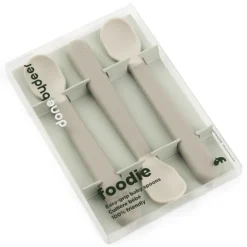 Done by Deer Lot de 3 Cuillères Easy Grip Foodie - Sable
