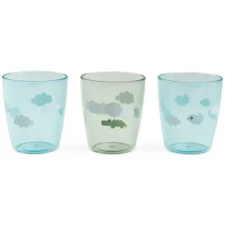 Done by Deer Lot de 3 Mini Verres Yummy Happy Clouds Vert - 120 ml