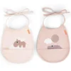 Done by Deer Lot de 2 Petits Bavoirs - Happy Clouds Rose